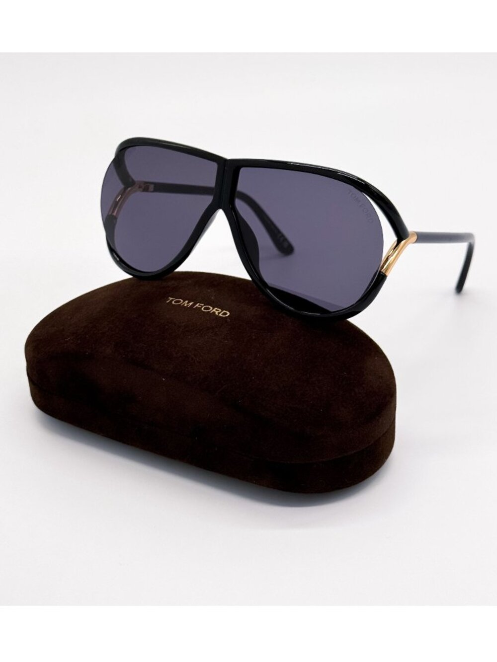 New Tom Ford Axel TF1197 01A Black Shield Unisex Sunglasses Authentic